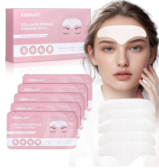 Forehead Wrinkle Patches, Collagen Anti Wrinkle Patches Overnight, Forehead Serum Patch Smooth Fine Lines & Wrinkles, Soft Facial Patches 16 Pcs Christmas Gifts