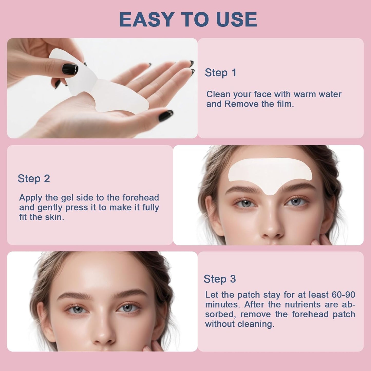 Forehead Wrinkle Patches, Collagen Anti Wrinkle Patches Overnight, Forehead Serum Patch Smooth Fine Lines & Wrinkles, Soft Facial Patches 16 Pcs Christmas Gifts