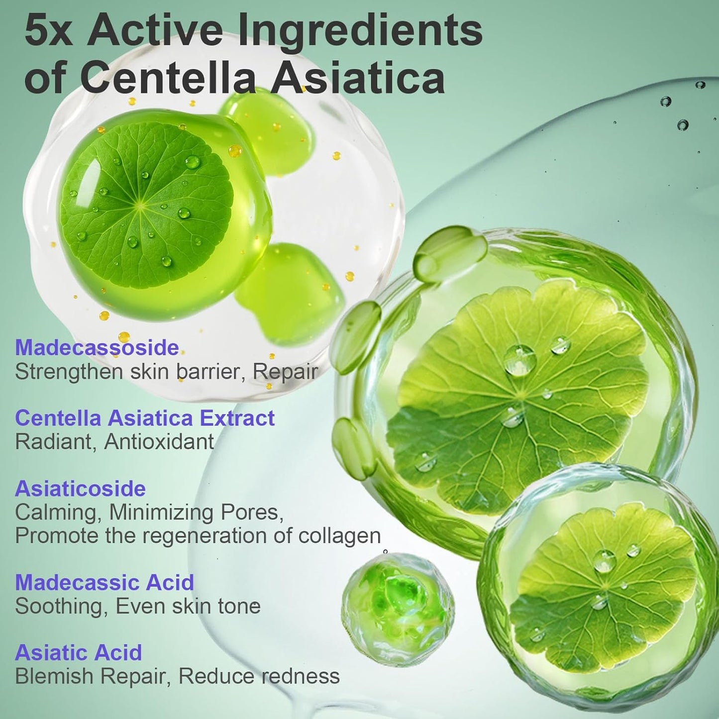 Madecassoside Toner Pads, Mild Exfoliating Pads, Calming Face Pad -Centella, Niacinamide, BHA Salicylic Acid for Soothe, Blemishes, Uneven Skin Tone, Dark Spots, Daily Skincare 125 Pad Christmas Gifts